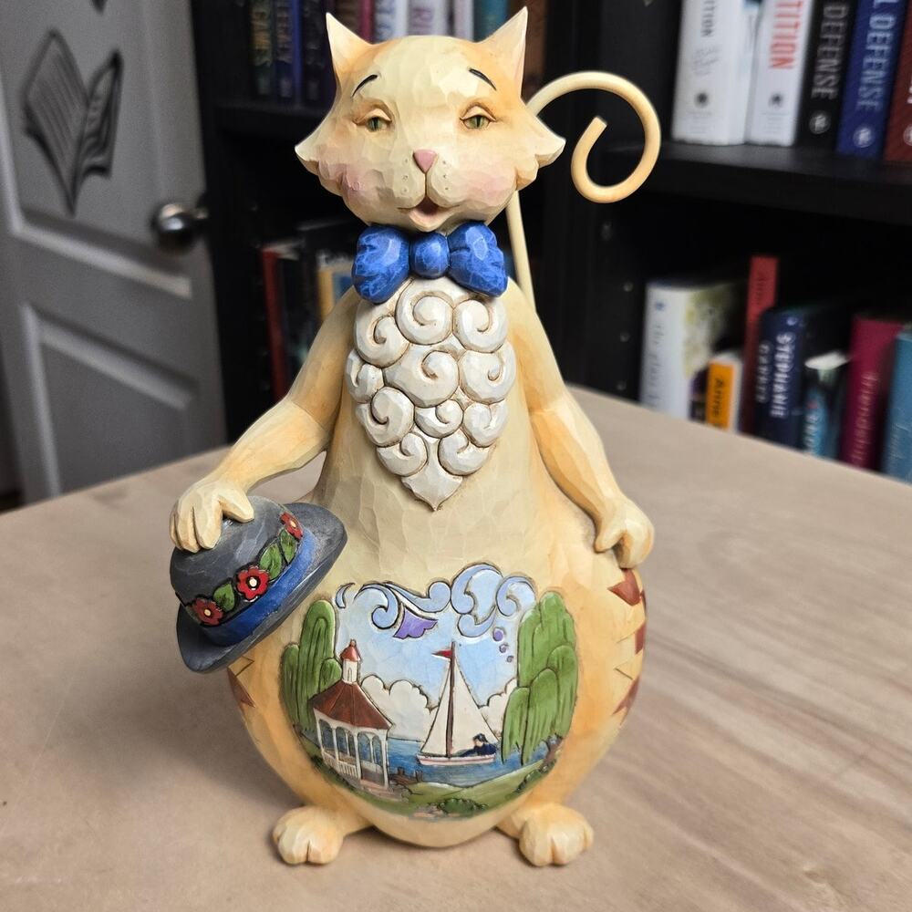 2009 Jim Shore "Hats Off To Summer" Cat figurine Heartwood Creek 4016463